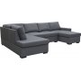 U-soffa Solna v�ndbar - 309 cm - m�rkgr�