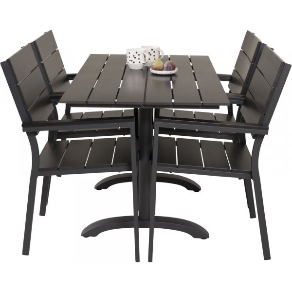 Dallaren Matgrupp (70x120) - Svart - 4 Stolar
