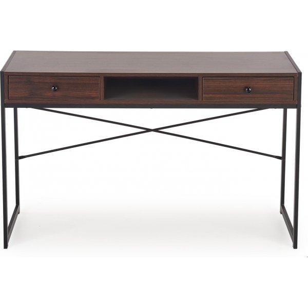 Skrivbord med l�dor valn�t 123 cm bred