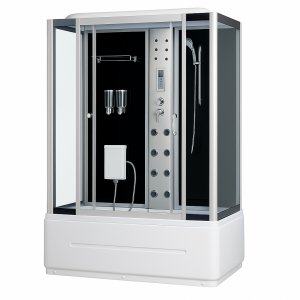 Duschkabin 135×85x215 cm | Svart bakglas & massagefunktion | Nox Duschkabin 135×85x215 cm | Svart bakglas & massagefunktion | Nox