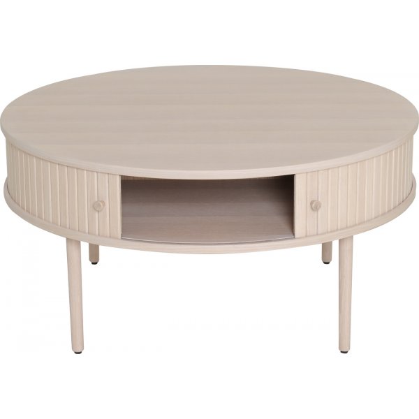 Slide soffbord �90 cm - Vitpigmenterad ek