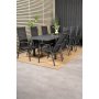 Holma Spisegruppe (160x100) - Sort - 8 Stole
