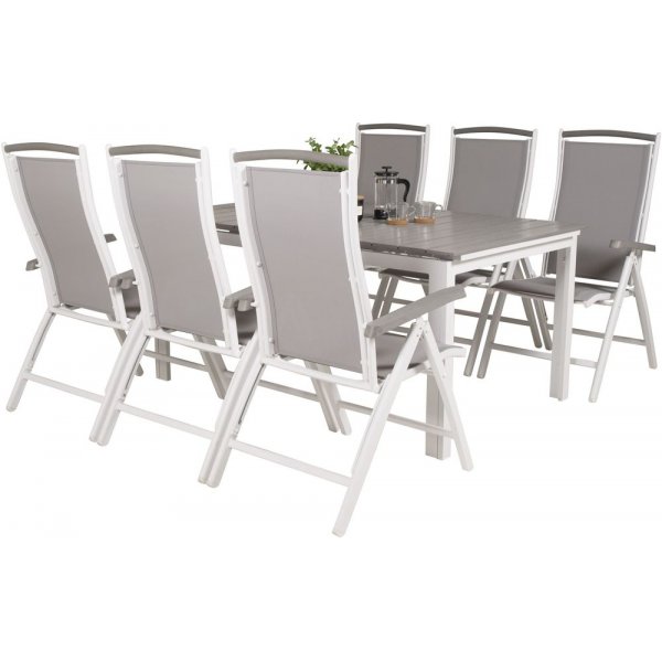 Prässebo Matgrupp (160x100) - Vit/Grå - 6 Stolar Prässebo Matgrupp (160x100) - Vit/Grå - 6 Stolar