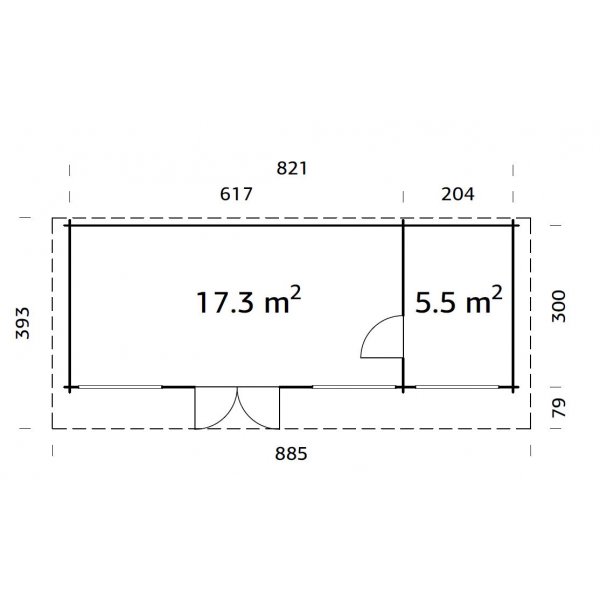 Attefallshus Heidi 22,8 m² Attefallshus Heidi 22,8 m²