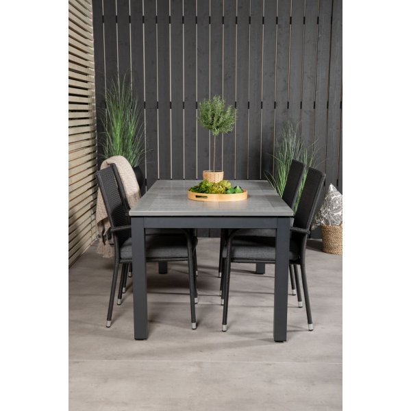 Ekenäs Matgrupp (152x90) - Svart/Grå - 4 Stolar Ekenäs Matgrupp (152x90) - Svart/Grå - 4 Stolar