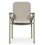 Stabelbar havestol gr�n med beige hynde - Lincoln