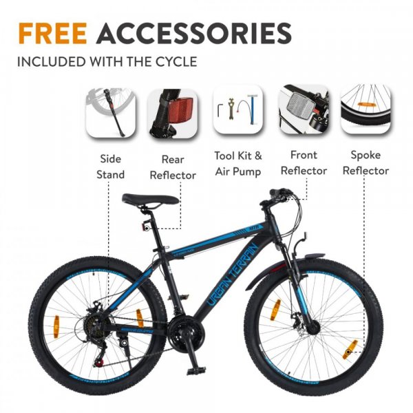 Mountainbike Urban Terrain 26\\\" - Svart/Blå + Cykellås Mountainbike Urban Terrain 26\\\" - Svart/Blå + Cykellås