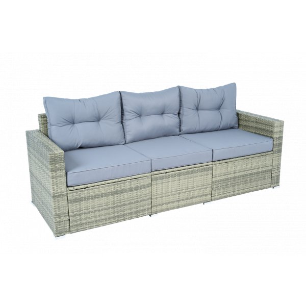 Stor loungegrupp 7 delar | Soffa, f�t�ljer, bord & pallar | Gr�
