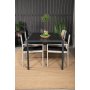 Ervalla Matgrupp (150x90) - Whitewash/Svart - 4 Stolar