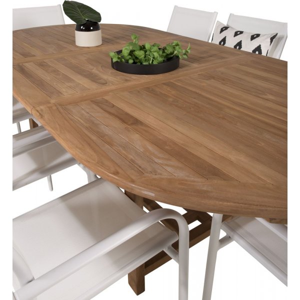 Bjuråker Spisegruppe (180x120) - Hvid/Natur - 8 Stole Bjuråker Spisegruppe (180x120) - Hvid/Natur - 8 Stole