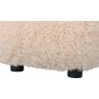 Fluffy sittpuff i beige h�rigt tyg