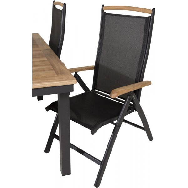 Dotorp Matgrupp (160x90) - Svart/Natur - 4 Stolar