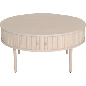Slide soffbord �90 cm - Vitpigmenterad ek
