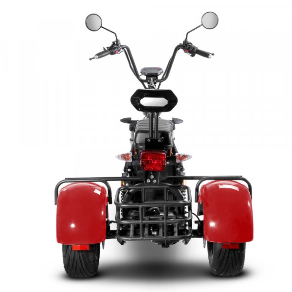 Trehjulet Elscooter - Rød 2000W + Låse kæde Trehjulet Elscooter - Rød 2000W + Låse kæde