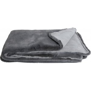 Pl�d 130x170 cm - M�rkgr� / Vit