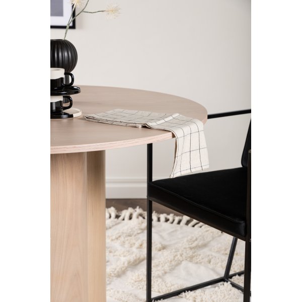 Matbord runt 110 cm Whitewash - Olivia
