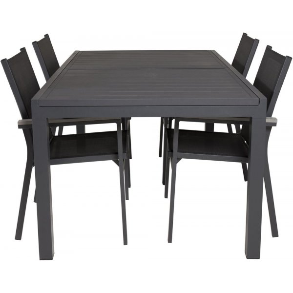 Holma Matgrupp (160x100) - Svart - 4 Stolar