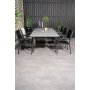Prssebo Matgrupp (160x100) - Svart/Gr - 6 Stolar