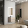 Badrumspaket 60 cm Ljus tr�imitation med LED-spegel - Vega + 2.00 x Badrumskrok