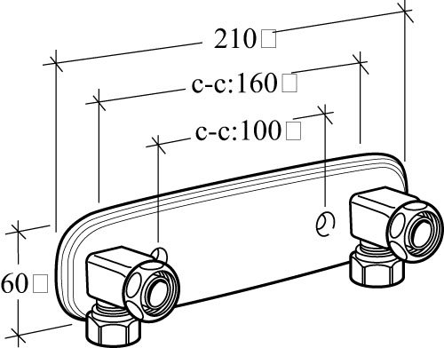 Gustavsberg Blandarfäste 160 c-c utv.Krom. Gustavsberg Blandarfäste 160 c-c utv.Krom.