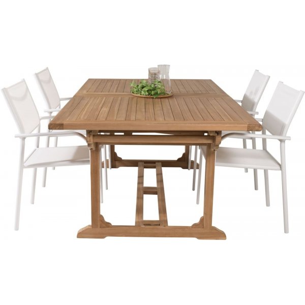 Bjuråker Matgrupp (195x110) - Vit/Natur - 4 Stolar Bjuråker Matgrupp (195x110) - Vit/Natur - 4 Stolar