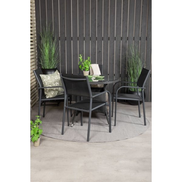 Frubol Matgrupp (�90) - Svart - 4 Stolar