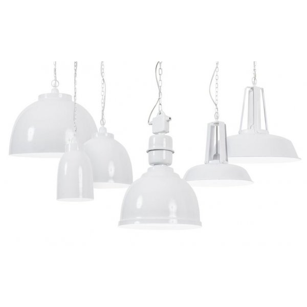 Taklampa �45 cm vitackad metall