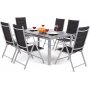Utematgrupp Ibiza bord 150cm + 6 stolar - Silver/svart