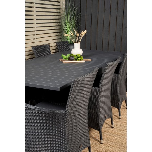 Holma Matgrupp (160x100) - Svart - 8 Stolar Holma Matgrupp (160x100) - Svart - 8 Stolar