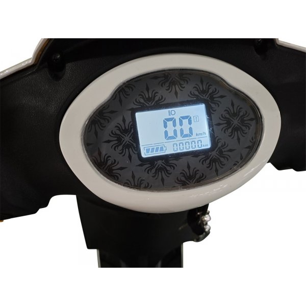 Sähkömopo - Valkoinen 500W + Heijastava valjaat Sähkömopo - Valkoinen 500W + Heijastava valjaat