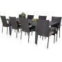 Holma Matgrupp (160x100) - Svart - 8 Stolar