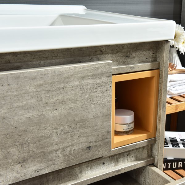 Kylpyhuonekalusteet Barcelona 80 cm - Betonijäljitelmä + WC-paperin pidike Kylpyhuonekalusteet Barcelona 80 cm - Betonijäljitelmä + WC-paperin pidike