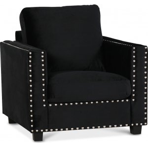 F�t�lj svart sammet med nitar - Art Deco