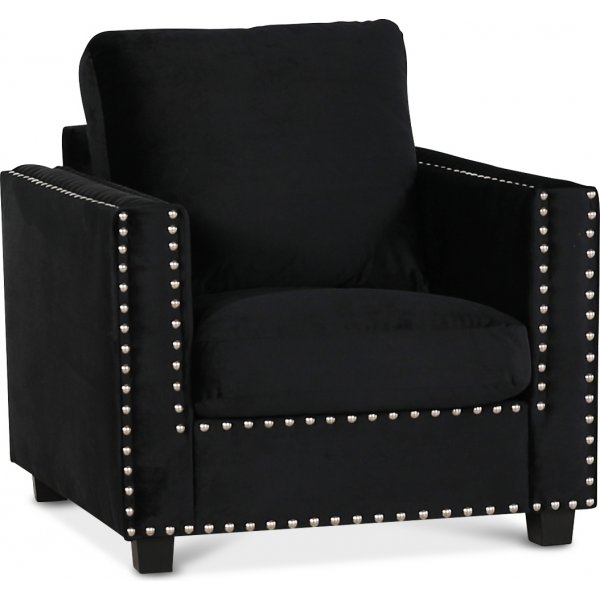 F�t�lj svart sammet med nitar - Art Deco