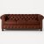Chesterfield 3-sits Soffa 220 cm Brunt Skinn