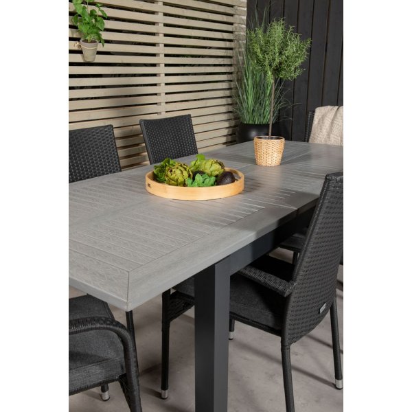 Ekenäs Matgrupp (152x90) - Svart/Grå - 6 Stolar Ekenäs Matgrupp (152x90) - Svart/Grå - 6 Stolar