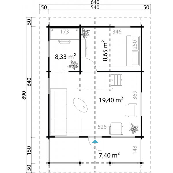 Ferienhaus Ivar C - 36,9 m² Ferienhaus Ivar C - 36,9 m²