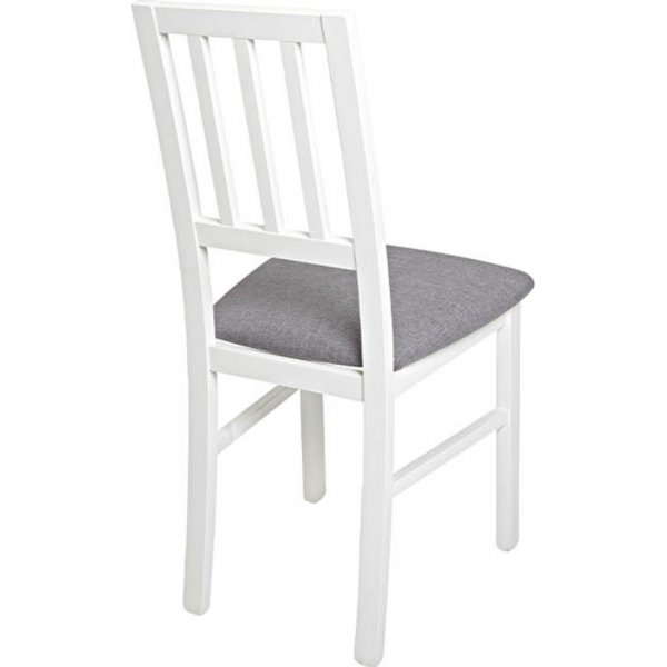 Matstol vit med gr� sits