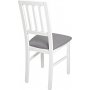 Matstol vit med gr� sits