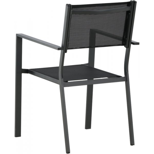 Chania pinottava ulkoruokapöydän tuoli - Musta Chania pinottava ulkoruokapöydän tuoli - Musta