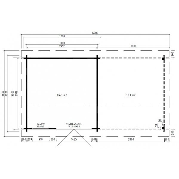 Attefallshus Arne H - 18 m² Attefallshus Arne H - 18 m²
