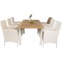 Dotorp Matgrupp (160x90) - Vit/Natur - 6 Stolar