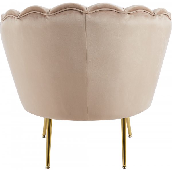F�t�lj i m�rk beige sammet/m�ssing - Kingsley
