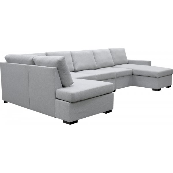 U-soffa Solna XL med f�rvaring - 367 cm - ljusgr�