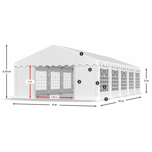 Partytelt Eco 1 i PE - 4 x 10 m Partytelt Eco 1 i PE - 4 x 10 m