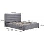 S�ngram med f�rvaring inklusive s�nggavel 180 x 200 cm - Gr�