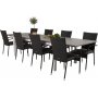 Ekens Matgrupp (224x100) - Svart/Gr/Vit - 8 Stolar