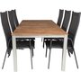Salstad Matgrupp (200x100)  Svart/Natur - 6 Stolar