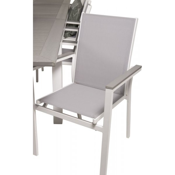 Eken�s Matgrupp (224x100) - Vit/Gr� - 8 Stolar