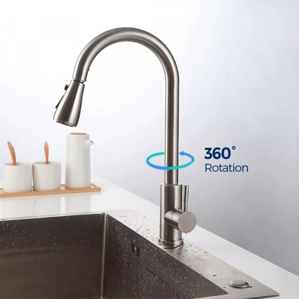 Köksblandare Lily - Borstad stål Köksblandare Lily - Borstad stål